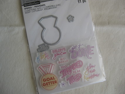 Clear stamps & dies, 11 pcs. Encouragment heme, card making other crafts, NIP