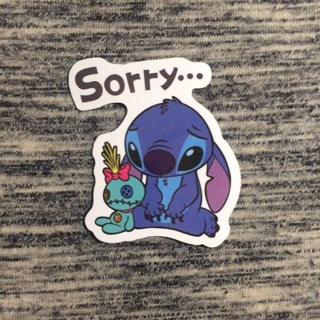 Stitch & Scrump "Sorry" Vinyl Decal Sticker | 1 3/4" x 2"