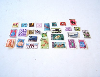 Postage Stamps from African Nations Used and Unused Set of 27