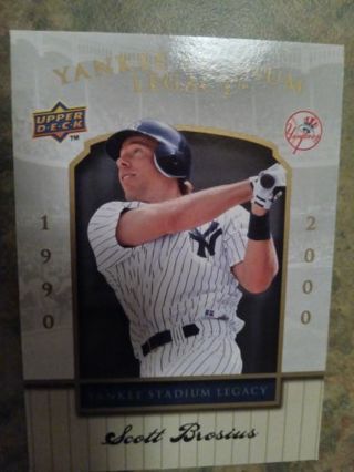 2008 UPPER DECK YANKEES STADIUM LEGACY SCOTT BROSIUS NEW YORK YANKEES BASEBALL CARD# 77