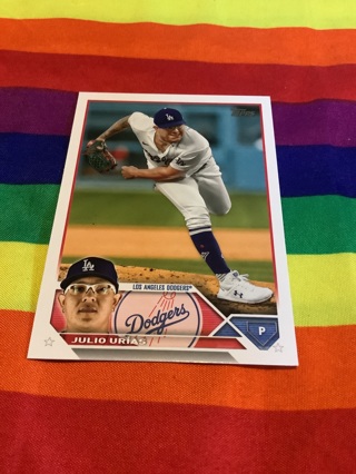 Topps 2023 Collectible Baseball Card #280 Julio Urias Los Angeles Dodgers 