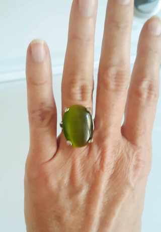 Ring with Green Stone, size 8.5