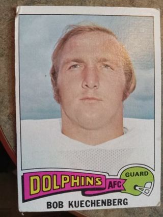 1975 TOPPS BOB KUECHENBERG MIAMI DOLPHINS FOOTBALL CARD# 262