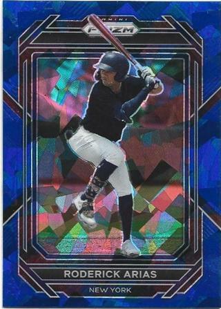 2023 PRIZM REDERICK ARIAS BLUE CRACKED ICE PRIZM REFRACTOR ROOKIE CARD