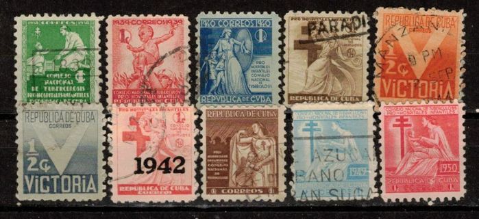 Cuba Postal Tax Stamps 1938-1950