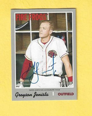 2019 Topps Heritage Greyson Jenista Autograph Auto Rookie Baseball Card