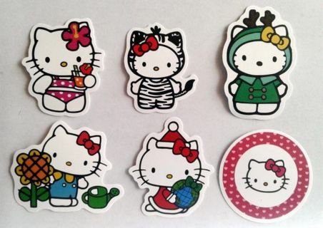 Six Cute Hello Kitty Stickers #3