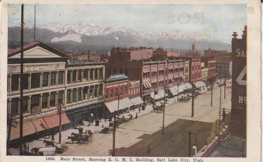 Vintage Used Postcard: (e): 1909 Main Street, Salt Lake City, UT