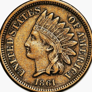 1861  Indian Head Cent, Quality Features, Year Civil War Starts, Circulated, Refundable, Ships Free