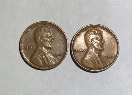 1941 & 1942 LINCOLN WHEAT CENTS 