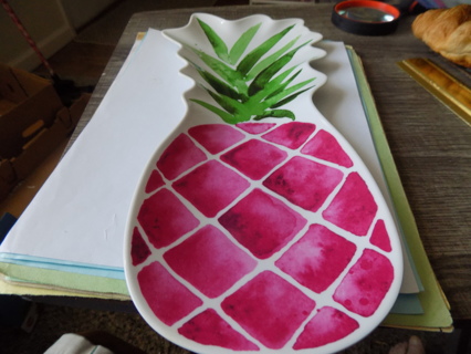 14 inch Melamine pink pineapple serving tray # 1