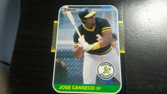 1987 DONRUSS JOSE CANSECO OAKLAND ATHLETICS BASEBALL CARD# 97