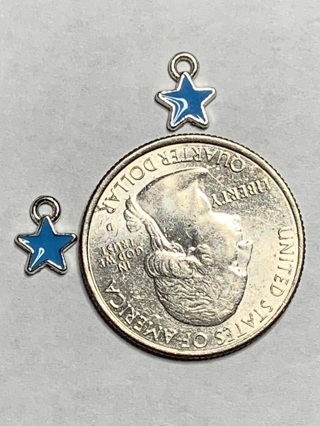 MINI STAR CHARMS~#3~LIGHT BLUE~SET OF 2~FREE SHIPPING!