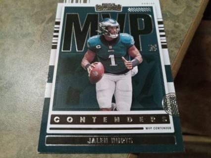 2021 PANINI CONTENDERS MVP JALEN HURTS PHILADELPHIA EAGLES FOOTBALL CARD# MVP-JHU