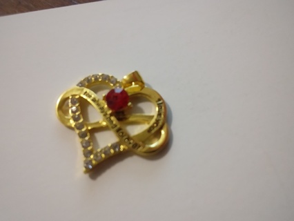 heart - rimestones - red rose - charm 