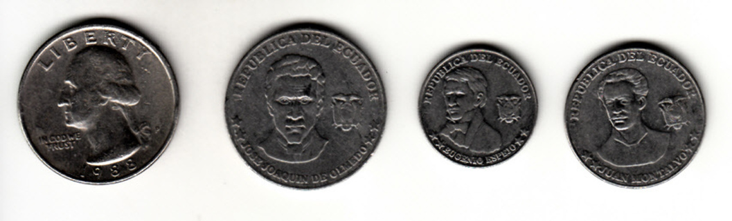 3 coins from Ecuador