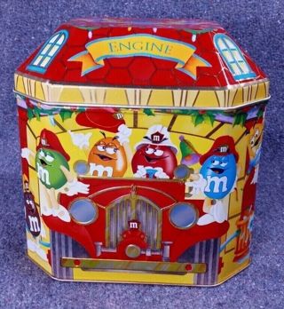 1997 M&M Fire House Number 6 Christmas Village Series Limited Edition Canister USED