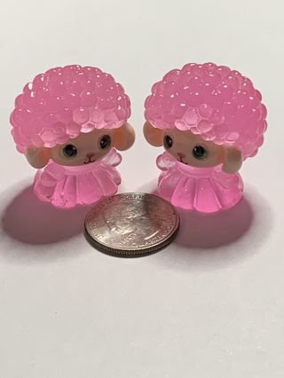 LAMBS~#3~DARK PINK~SET OF 2~GLOW IN THE DARK~FREE SHIPPING!