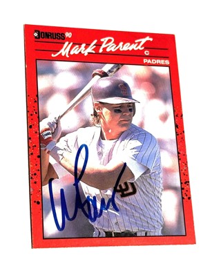 Autograph 1990 Donruss 229 Mark Parent San Diego Padres Baseball Card