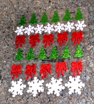 CHRISTMAS GLITTER FOAM RUBBER STICKERS STYLE 4