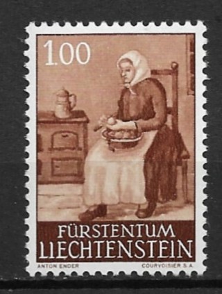 1961 Liechtenstein Sc346 Woman in Kitchen MH