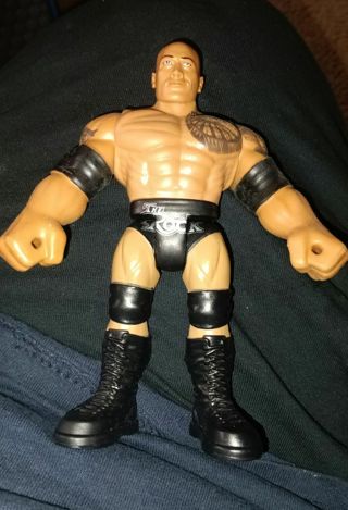 WWE Wrestling Rubber Bend 'N Bash The Rock Action 7" Inch ACTION FIGURE