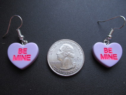 Purple Conversation Heart Earrings - Be Mine