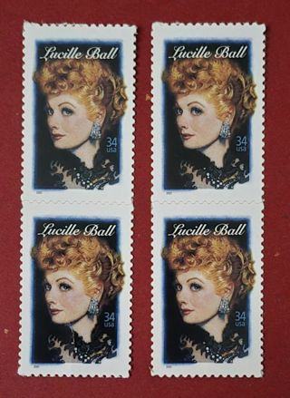 Four Mint .34 Lucille Ball US Self Adhesive Postage Stamps