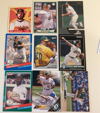 9 Oakland A’s baseball cards 