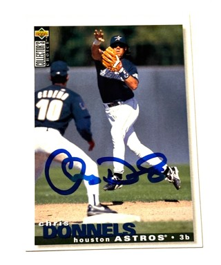 Autographed 1995 Collector's Choice  Astros Baseball Card #107 Chris Donnels