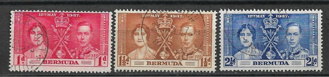 1937 Bermuda Sc115-7 complete Coronation Set used