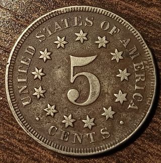 1867 USA Shield Nickel Full bold date!