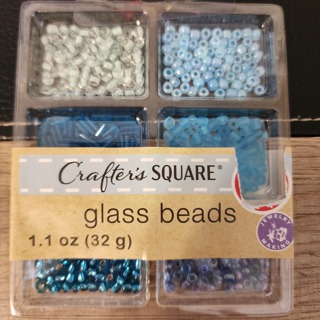 NEW - Crafter's Square - Blue Glass Beads