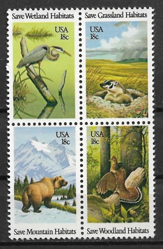 1981 Sc1921-4 Save Wildlife Habitat MNH block of 4