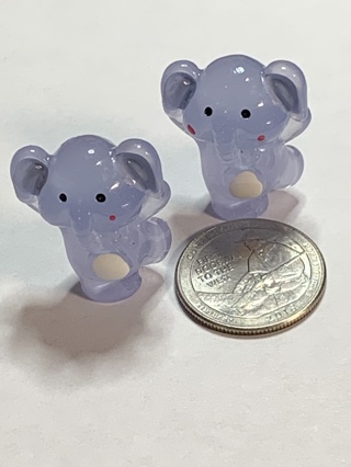 ELEPHANTS~#14~SET OF 2 ELEPHANTS~GLOW IN THE DARK~FREE SHIPPING!