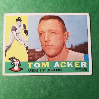 1960 - TOPPS EXMT - NRMT BASEBALL - CARD NO - 274 - TOM ACKER - A'S