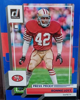 2022 DONRUSS RONNIE LOTT BLUE PRESS PROOF # 29 SAN FRANCISCO 49ERS