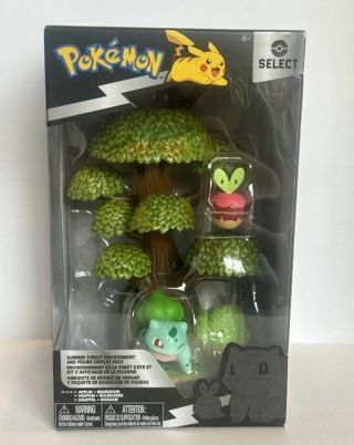 Pokemon Select Summer Forest Environment with 2" Bulbasaur & Applin Figures Brand New