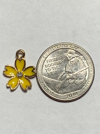 YELLOW CHARM~#15~1 CHARM ONLY~FREE SHIPPING!