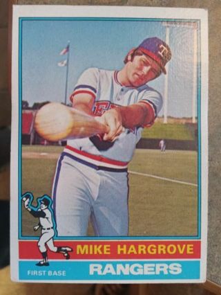 1976 TOPPS MIKE HARGROVE TEXAS RANGERS BASEBALL CARD# 485