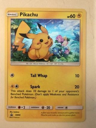 Pikachu sm86 Rare holo promo pokemon