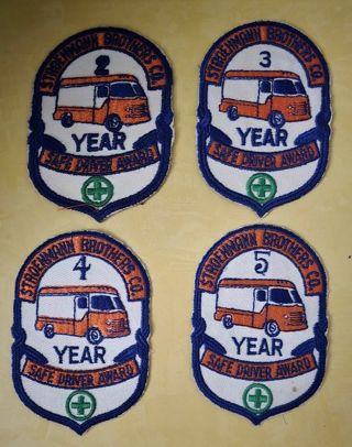 Four Stroehmann Bros. Co Safe Driver Award Sew On Patches