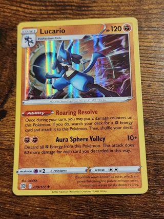 Pokemon card Lucario 079/172 holo rare