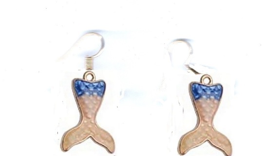 GP ENAMEL MERMAID TAIL EARRINGS STYLE 3 (PLEASE READ DESCRIPTION