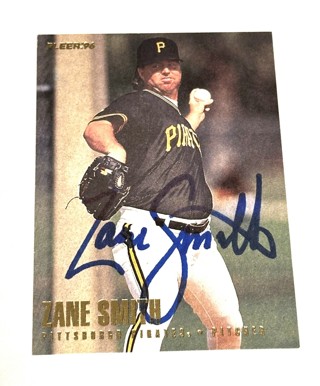 Autographed 1996 Fleer Update Zane Smith Pittsburgh Pirates #U180