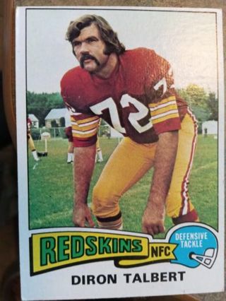 1975 TOPPS DIRON TALBERT WASHINGTON REDSKINS FOOTBALL CARD# 106