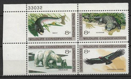 1971 USA Sc1427-30 Wildlife Conservation MNH PB4