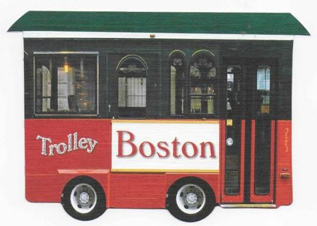 1999 BOSTON TROLLEY POSTCARD by Klein Post Card Printed in E.E.C.