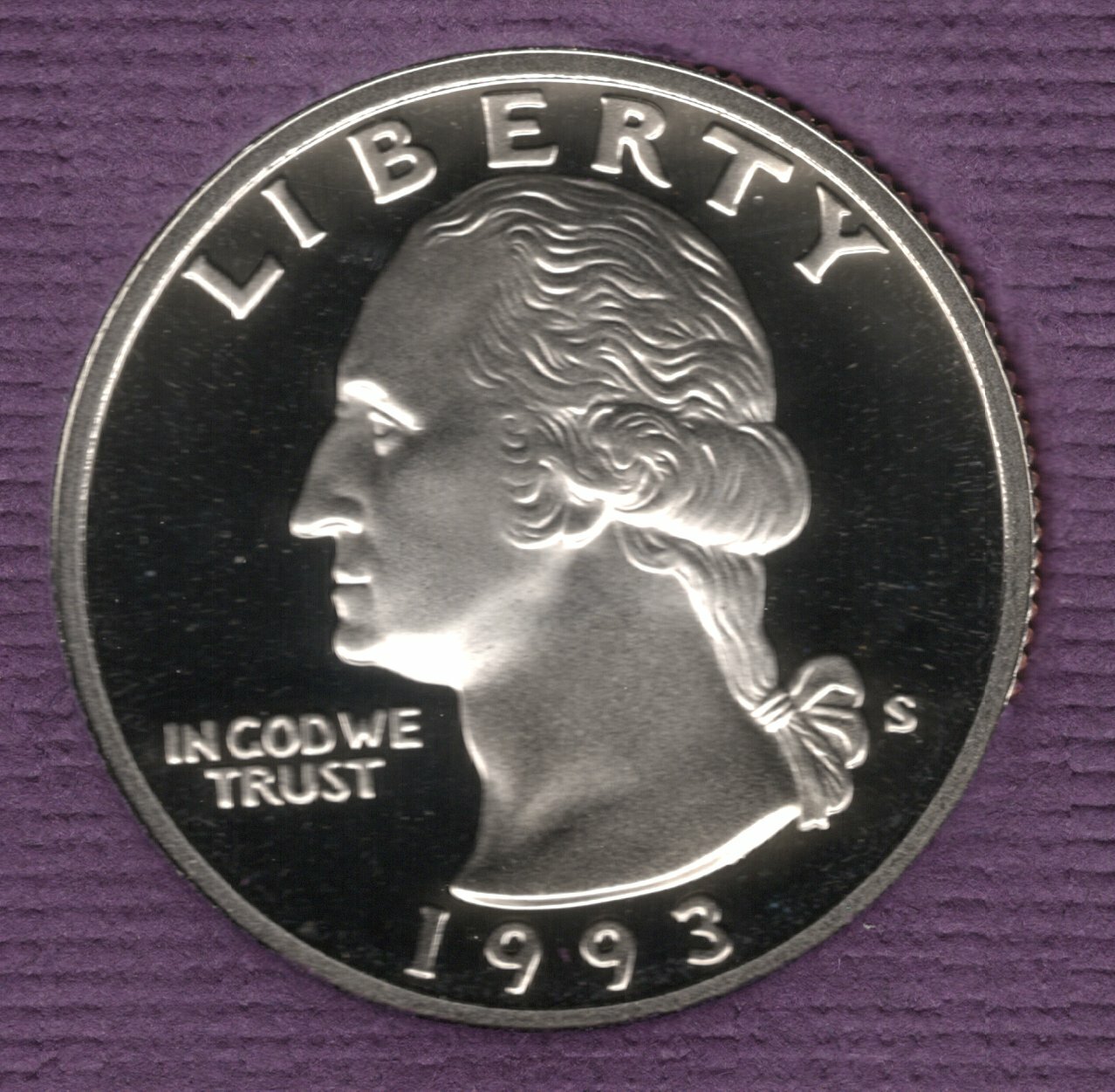 Free: 1993-S NEARLY PERFECT CAMEO WASHINGTON QUARTER PROOF PRDCAM
