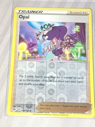 OPAL TRAINER REVERSE HOLOGRAPHIC POKEMON MINT CONDITION CARD